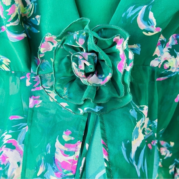 LOVERS & FRIENDS X RACHEL KIERNAN ROMANTIC FLOWY GREEN FLORAL TOP SIZE SMALL - Picture 8 of 11